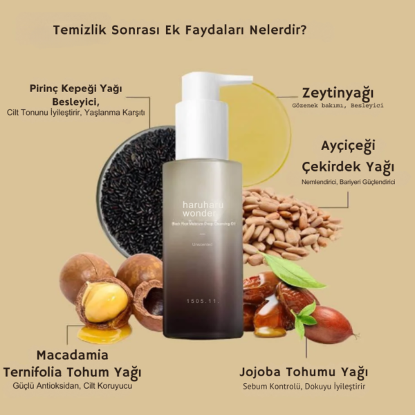 Siyah Pirinç Nemlendirici Derinlemesine Temizleme Yağı 150ml - Görsel 2