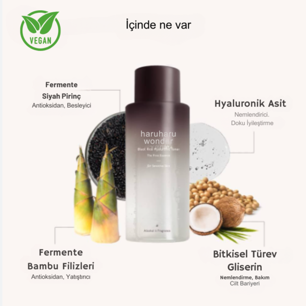 Siyah Pirinç Hyaluronik Tonik 150ml Hassas Ciltler İçin - Görsel 2